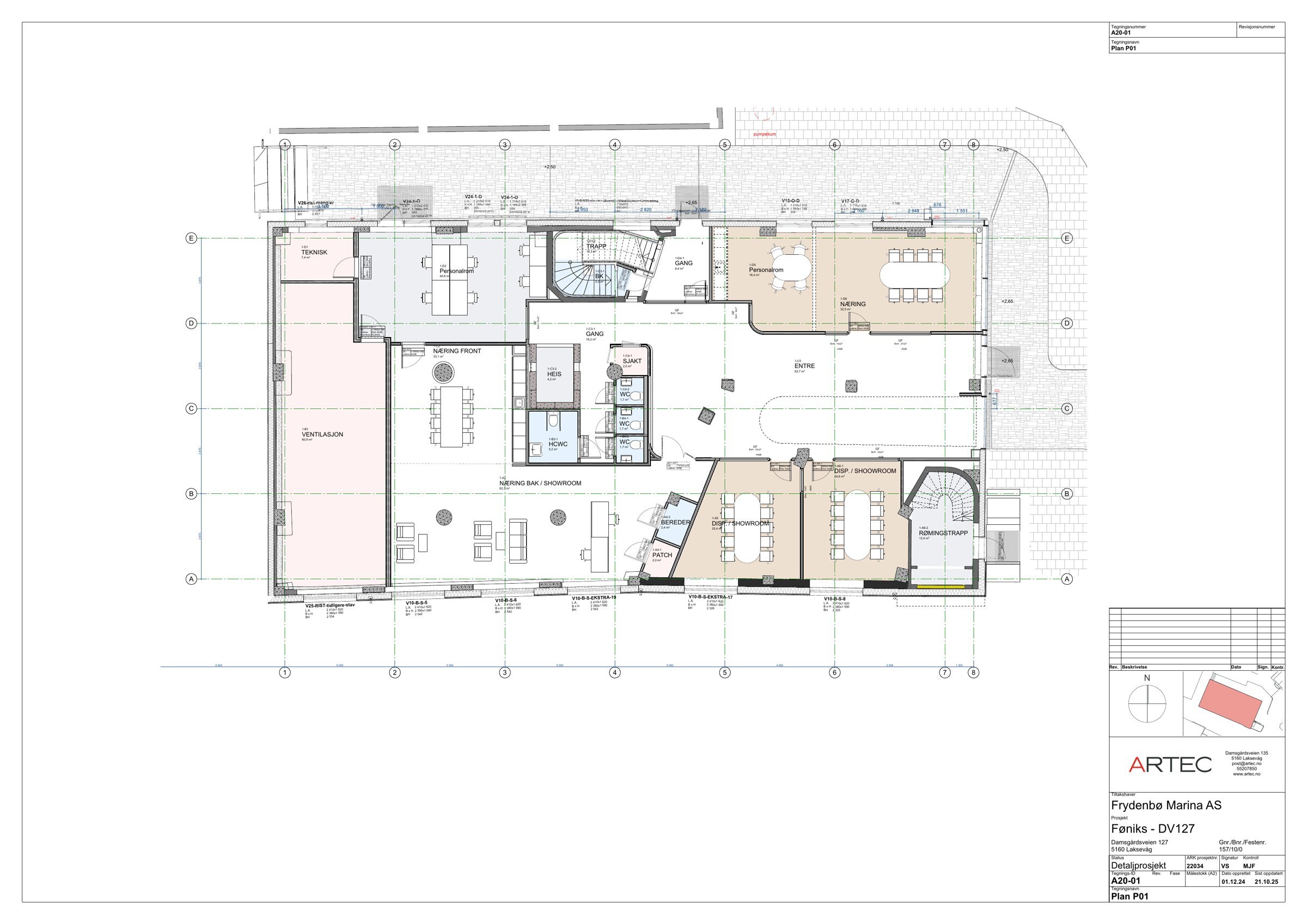 Plantegning 1. etasje, Damsgårdsveien 127