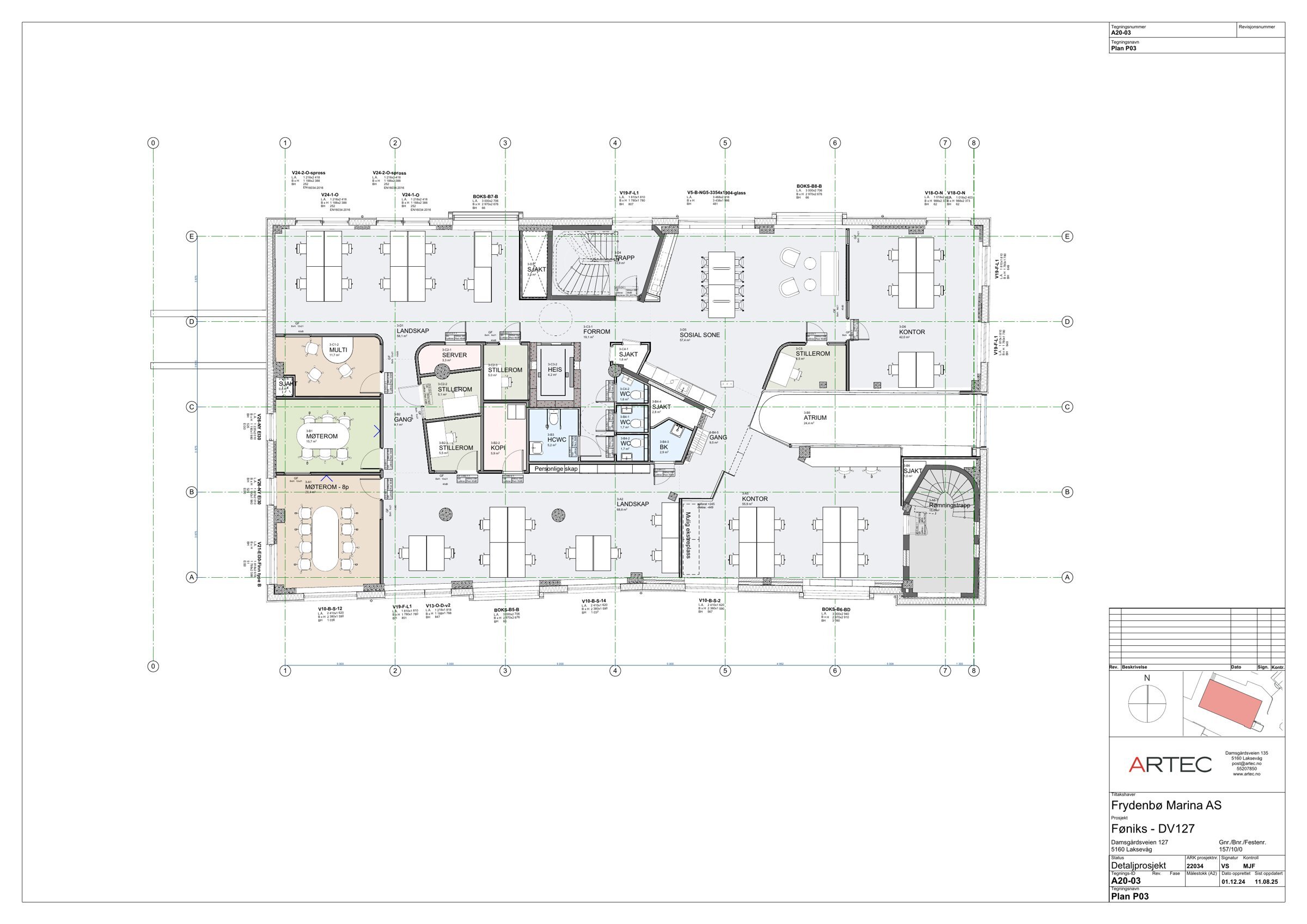 Plantegning 3. etasje, Damsgårdsveien 127