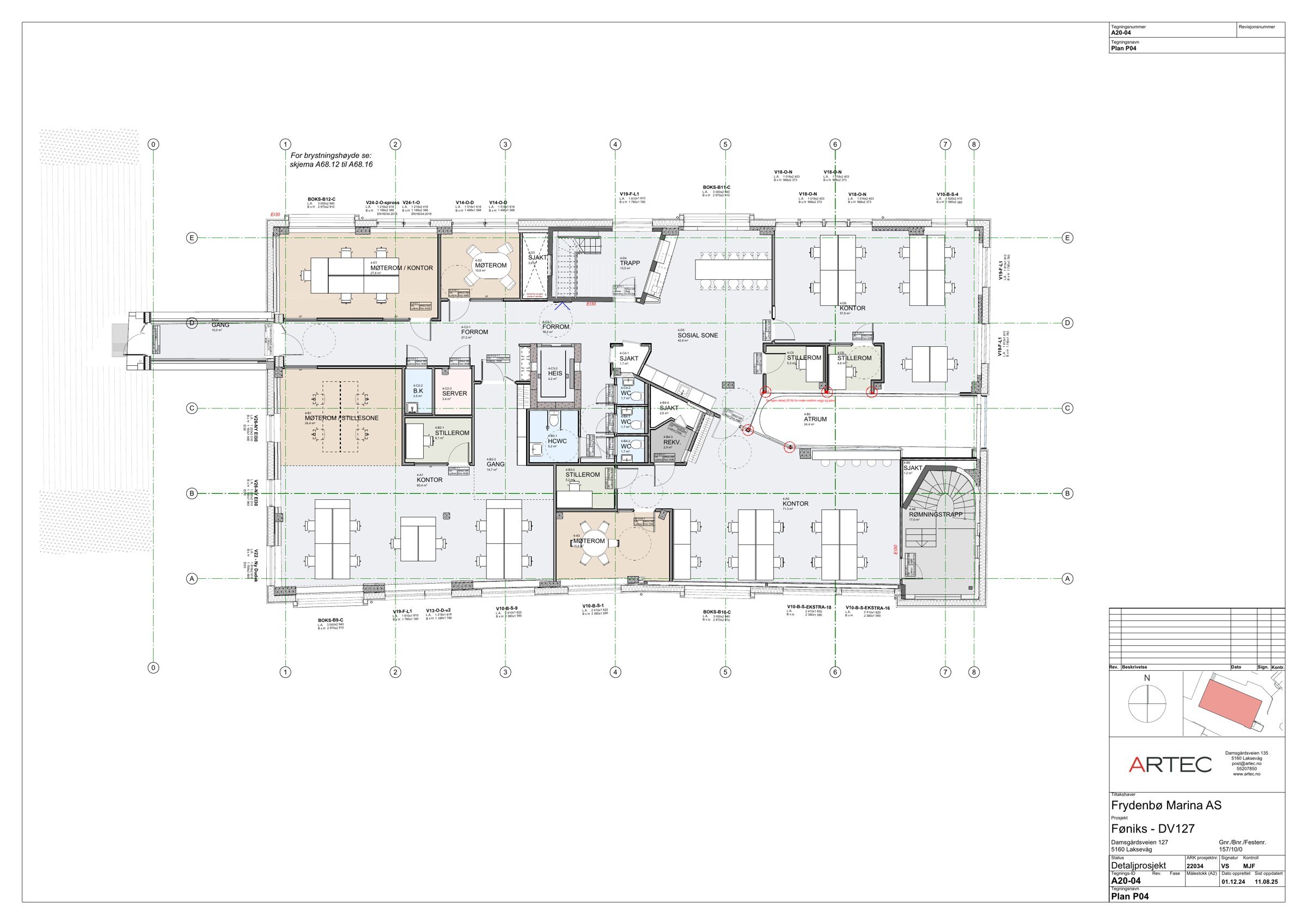 Plantegning 4. etasje, Damsgårdsveien 127